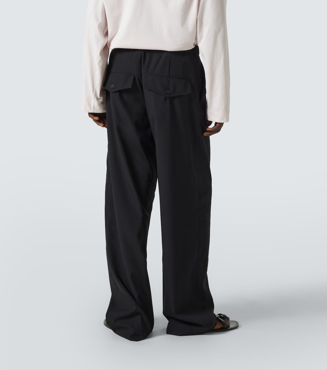 Шерстяные спортивные штаны Dries Van Noten, черный — фото 4