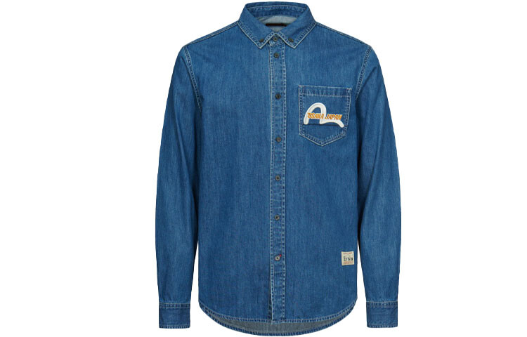 

Рубашка мужская джинсовая синяя Evisu, синий