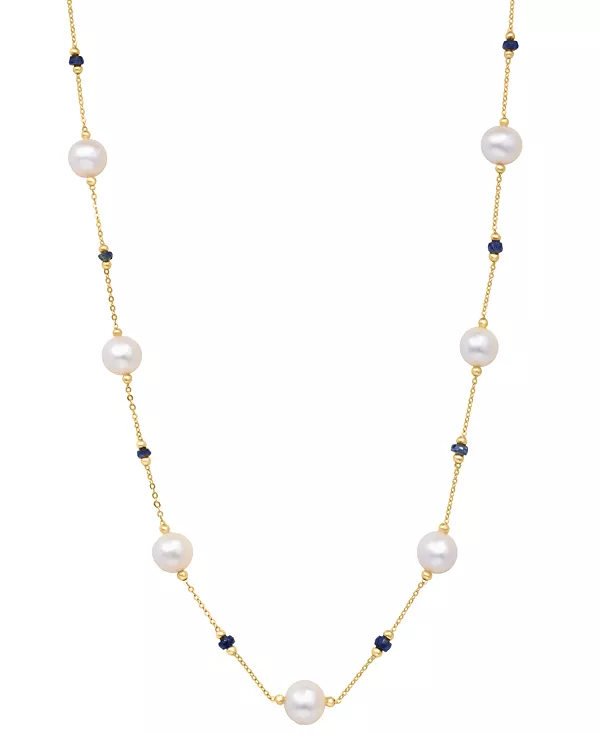 

Ожерелье-Воротник Effy длиной 18 дюймов из 14-каратного золота с культивированным пресноводным жемчугом (8 мм) и сапфиром (2-1/10 карата) Effy Collection, gold