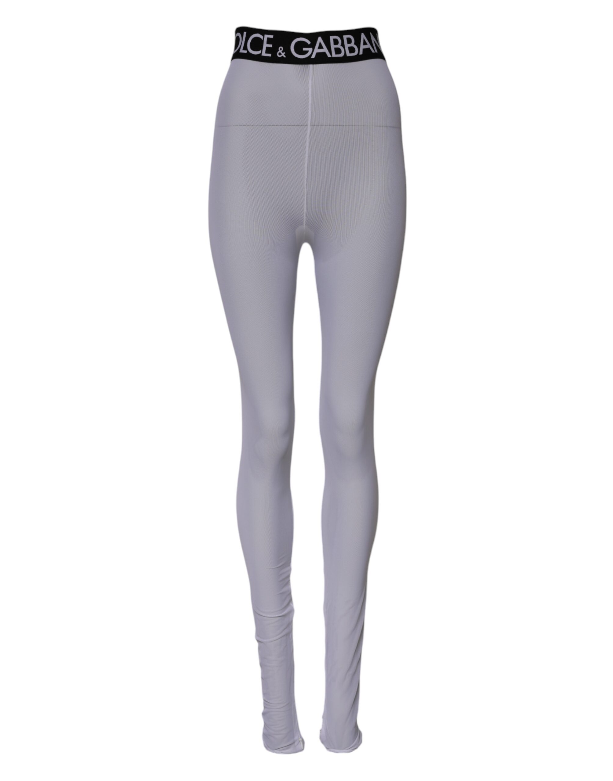 Джинсы Gray Nylon DG Logo Mid Waisted Leggings Pants Dolce & Gabbana, серый