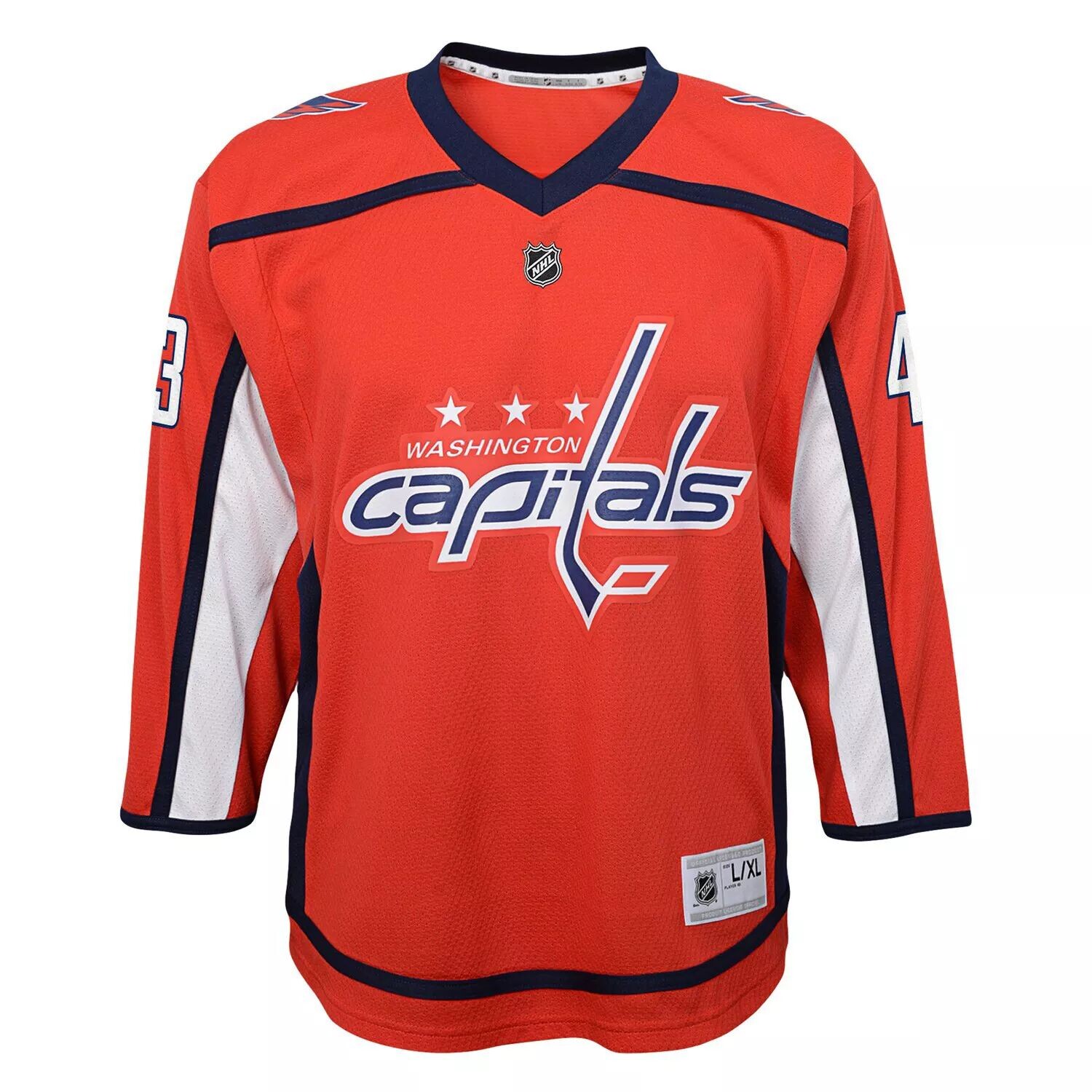 Молодежная футболка Тома Уилсона Red Washington Capitals, домашняя реплика игрока Outerstuff — фото 2
