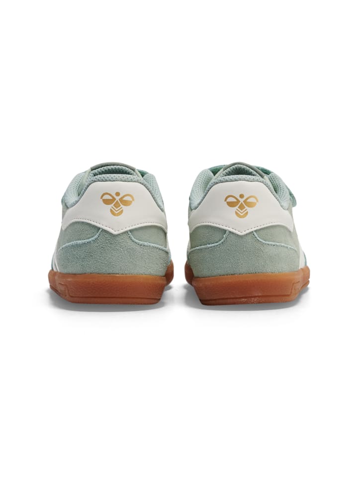 Hummel Детские кроссовки на липучках Victory Suede Lifestyle Kids в цвете FROSTY GREEN — фото 2