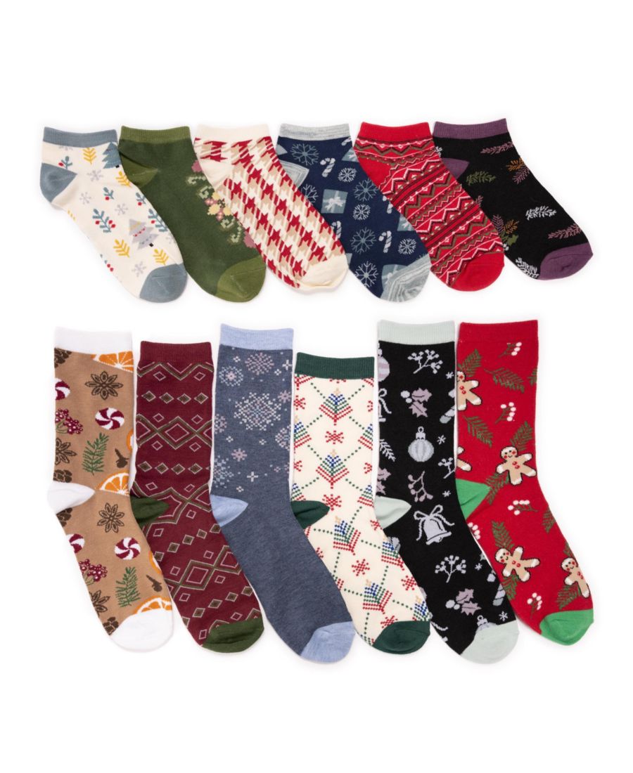 

Женские носки 12 дней Рождества MUK LUKS, Holiday dark