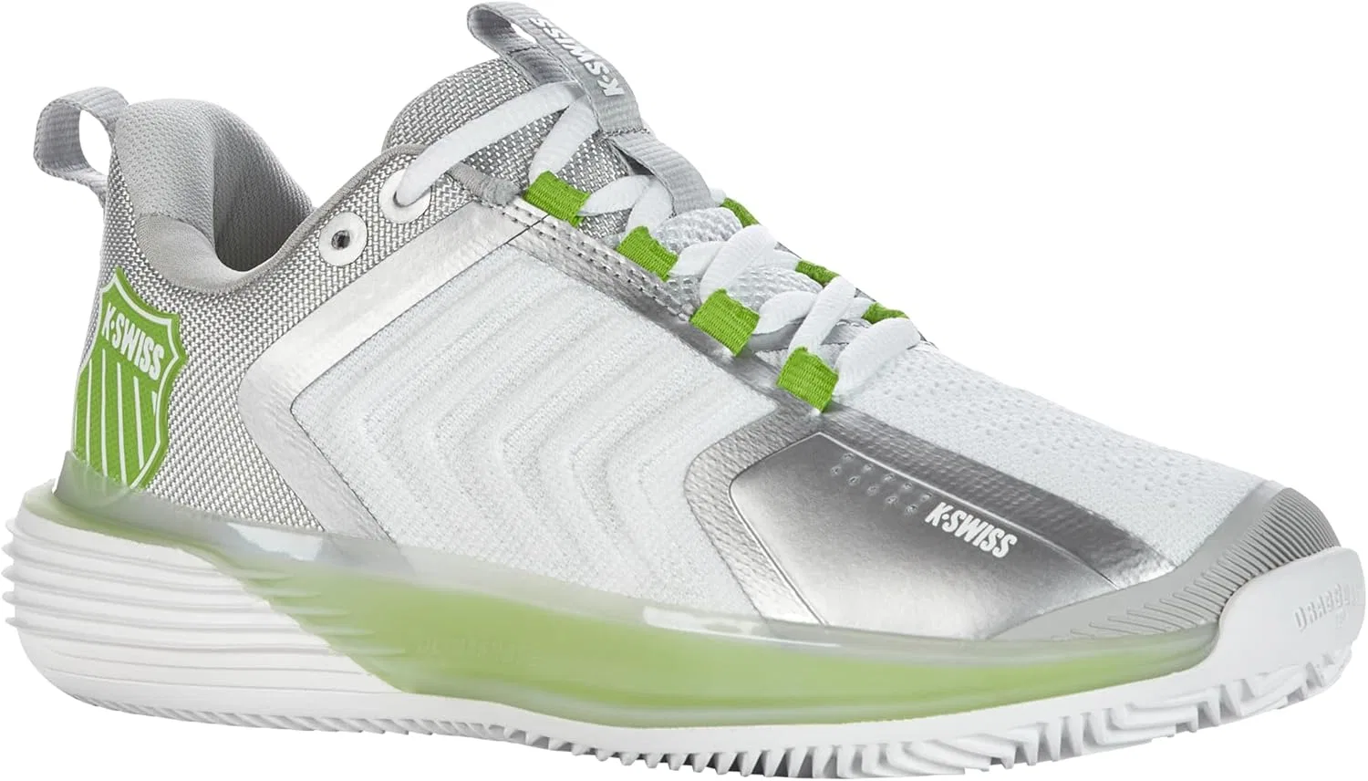 Кроссовки теннисные K-Swiss Ultrashot 3 HB, White/Gray Violet/Lime Green — фото 2
