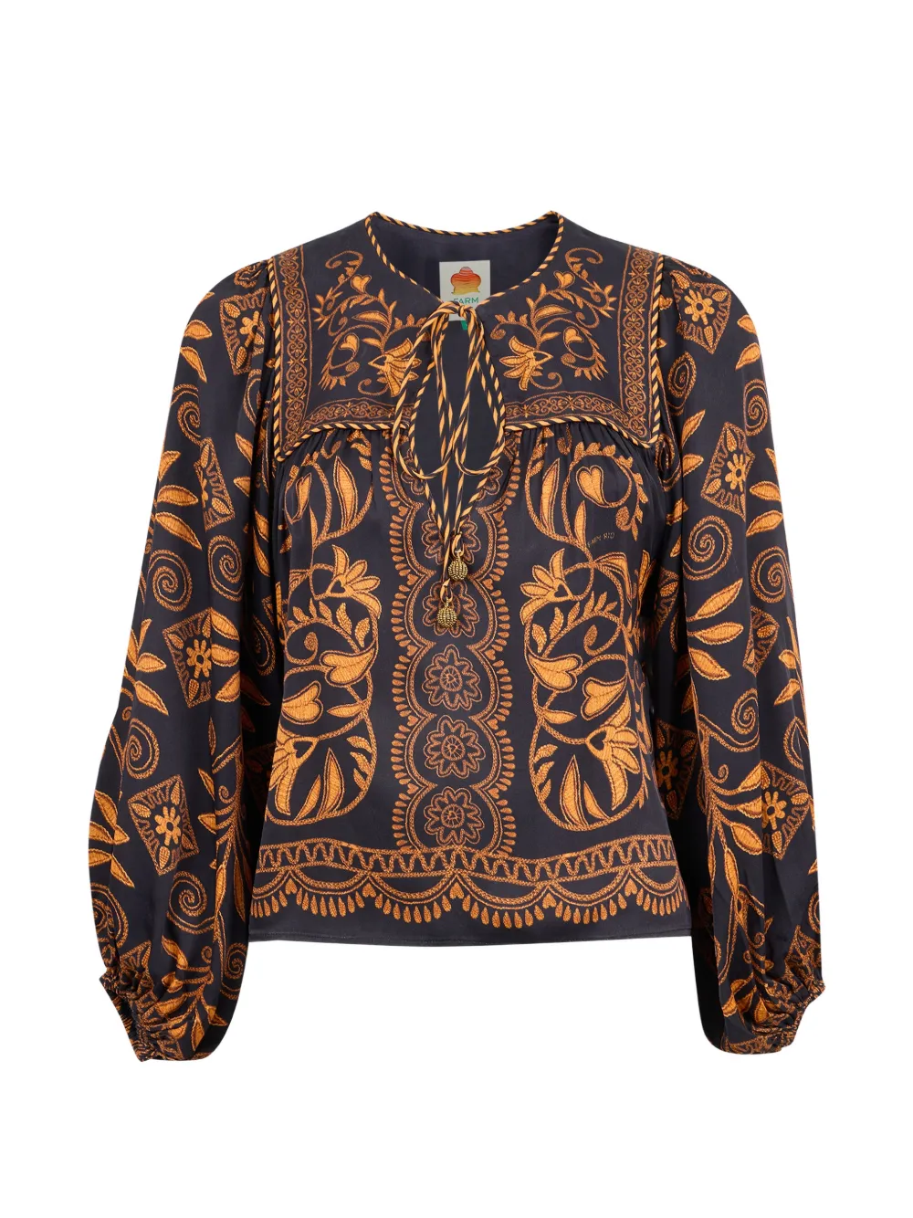 

Блузка cornely ainika с цветочным принтом FARM Rio, черный