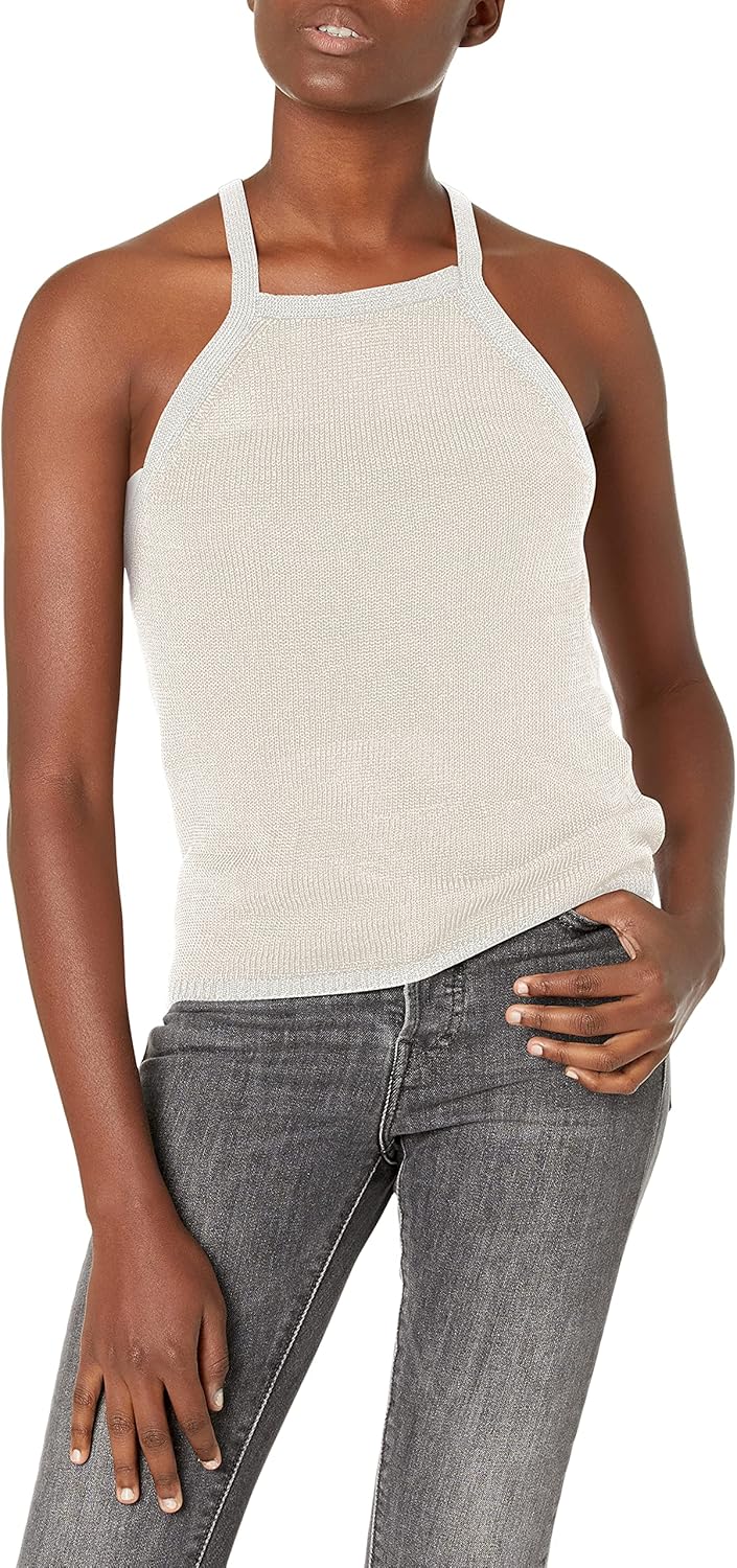 

Guess Женский безрукавный свитер Cora Metallic, Dove White Multi