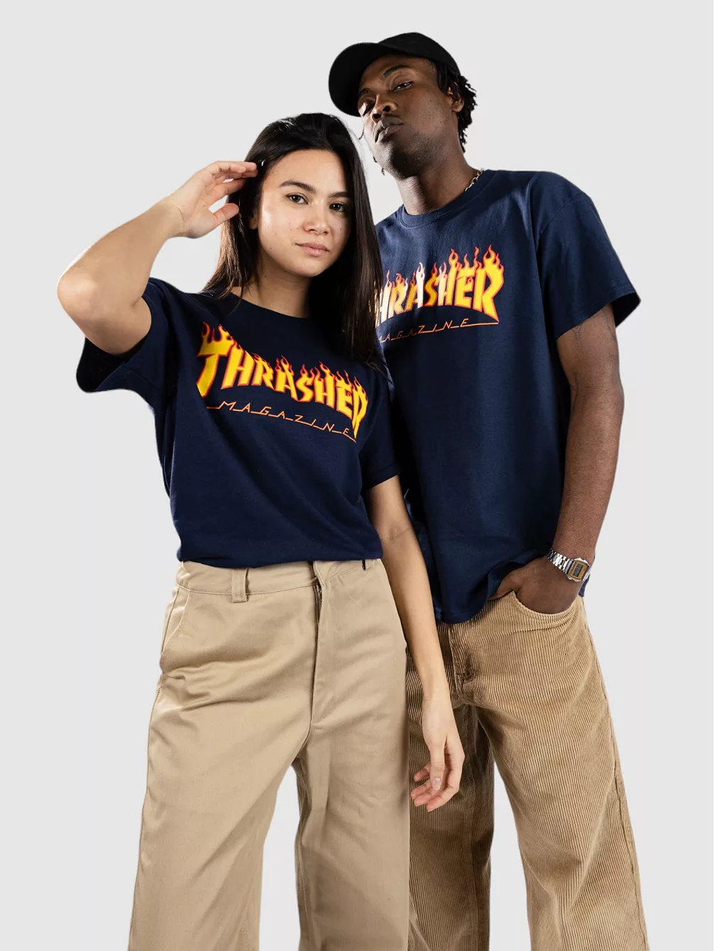 

Футболка с пламенем Thrasher, синий
