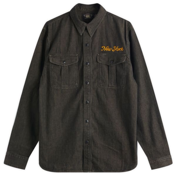 

Спортивная рубашка с цепочкой RRL Willie Rrl By Ralph Lauren, черный