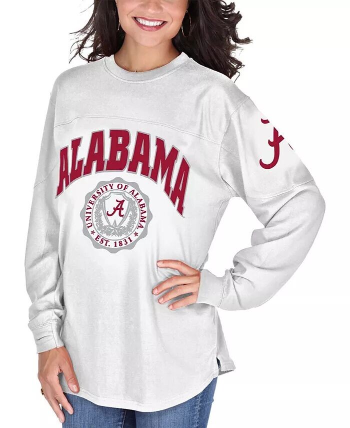 

Женская белая футболка с длинным рукавом Alabama Crimson Tide Edith Pressbox