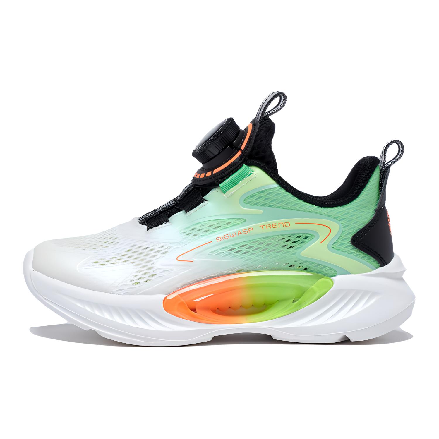 

Легкие детские беговые кроссовки Easy Run Pro Low Top с сетчатым верхом без подкладки BIG WASP, черно-зеленые