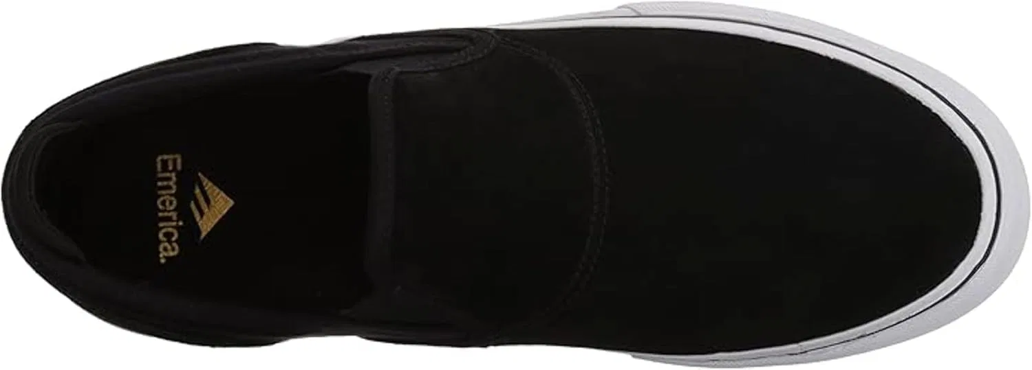 Кроссовки slip-on Emerica Wino G6, Black/White/Gold — фото 3
