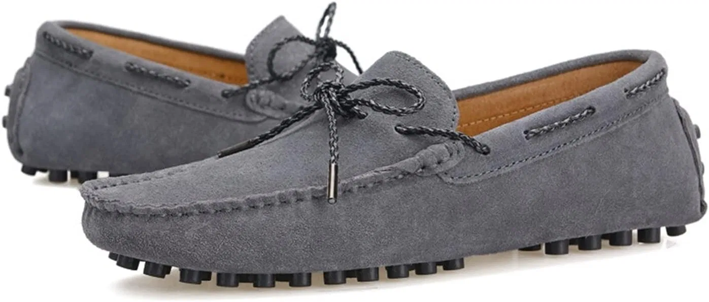 Лоферы из замши Grey, бренд не указан, модель не указана
