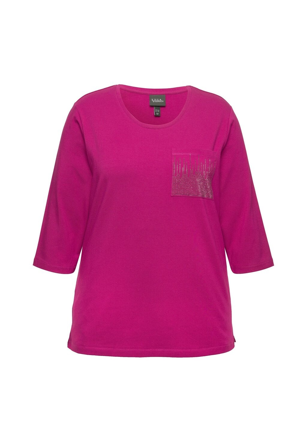 

Топ с длинными рукавами RHINESTONE DETAIL 3/4 SLEEVE Ulla Popken, розовый