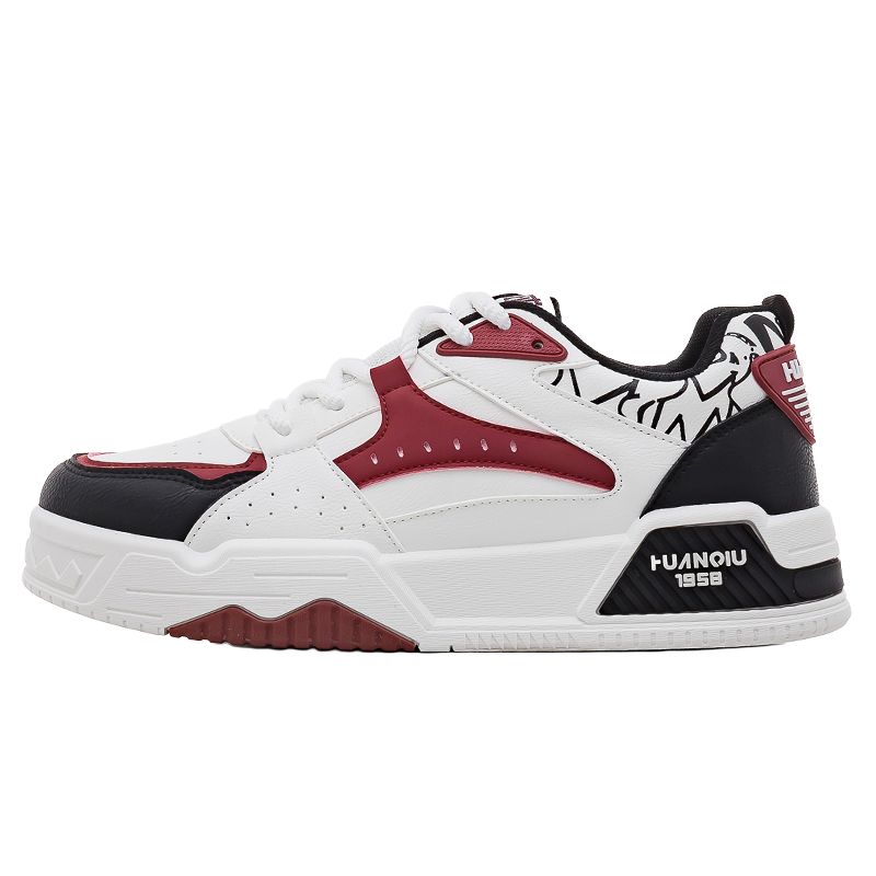 

HUANQIU Кроссовки для скейтбординга мужские PU, Textile Slip Resistant, Impact Resistant, Abrasion Resistant Low top черные красные