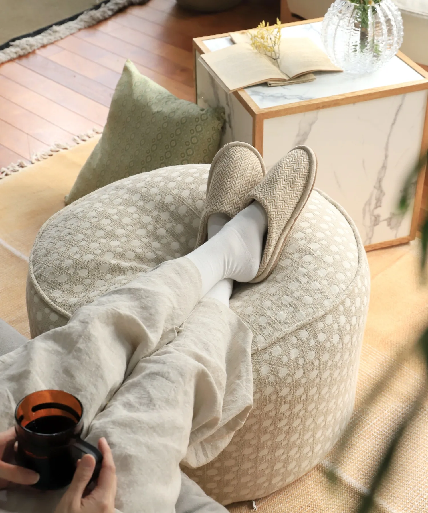 Комнатные тапочки a.depeche kolin linen room shoes (L)