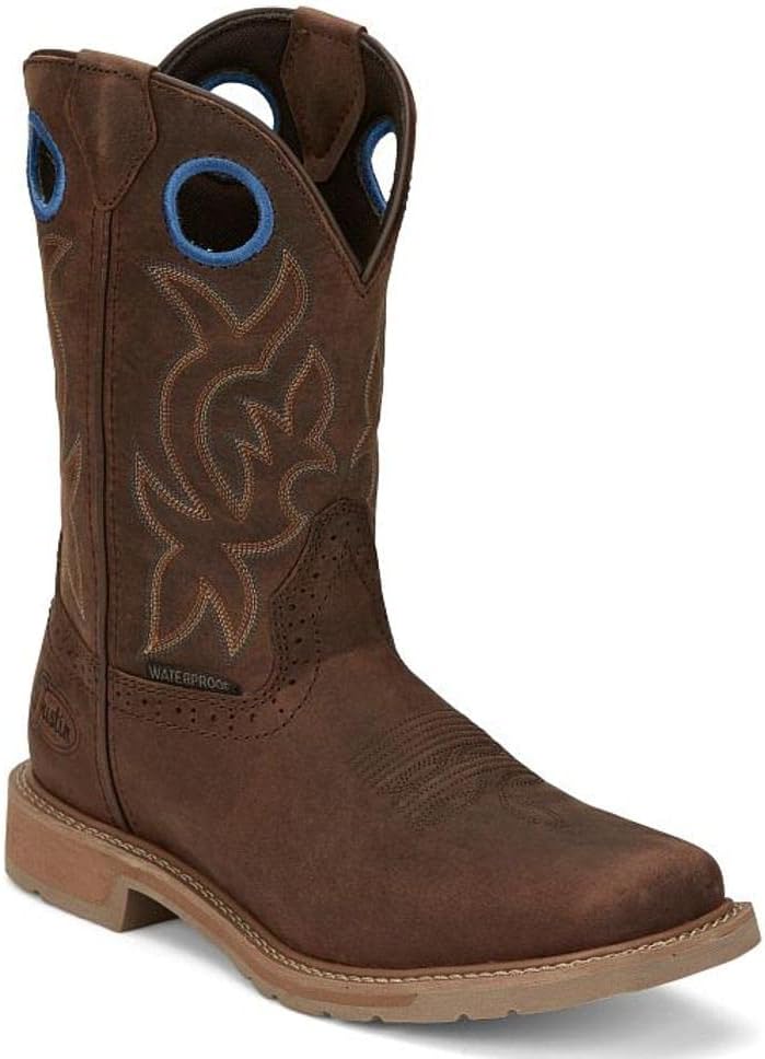 

Мужские сапоги Justin Boots All Around с мягким квадратным носком, 28 см, коричневые