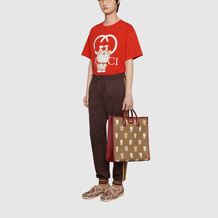 Футболка Doraemon X Gucci мужская, красная — фото 4