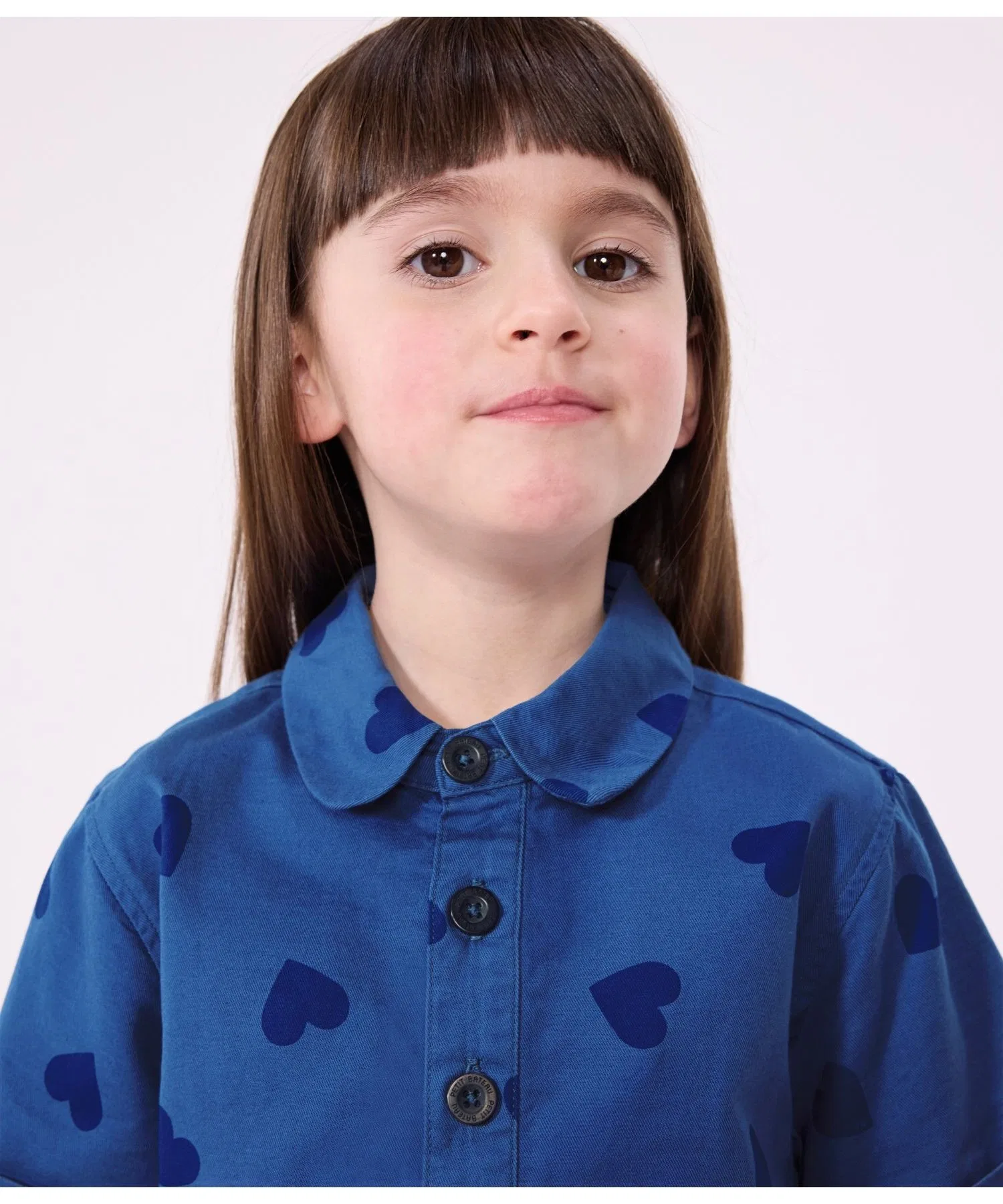Детское платье с коротким рукавом PETIT BATEAU в сердечко голубое — фото 3
