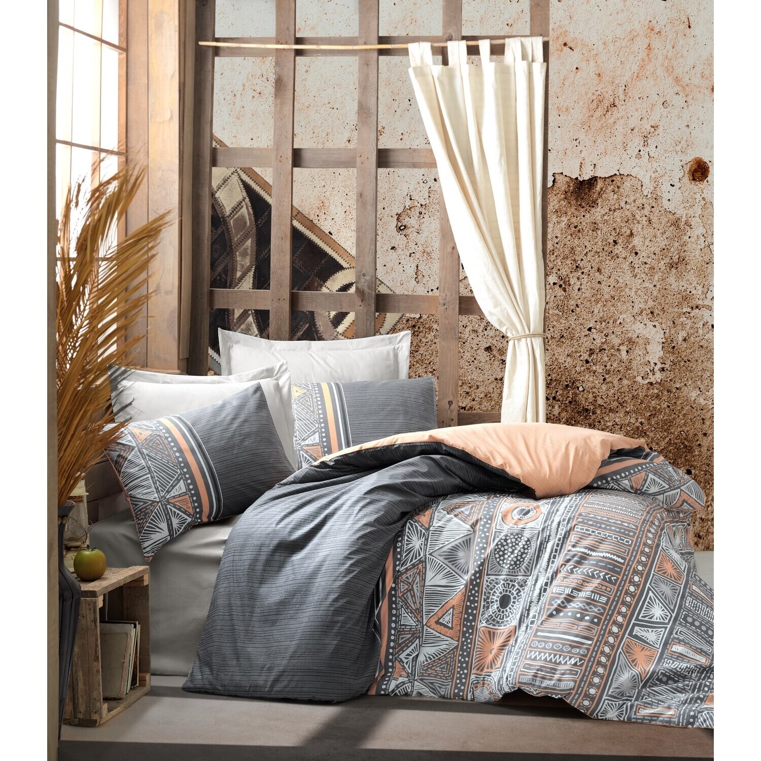 

Комплект постельного белья Cotton Box в этническом стиле Ranforce Adiel Grey