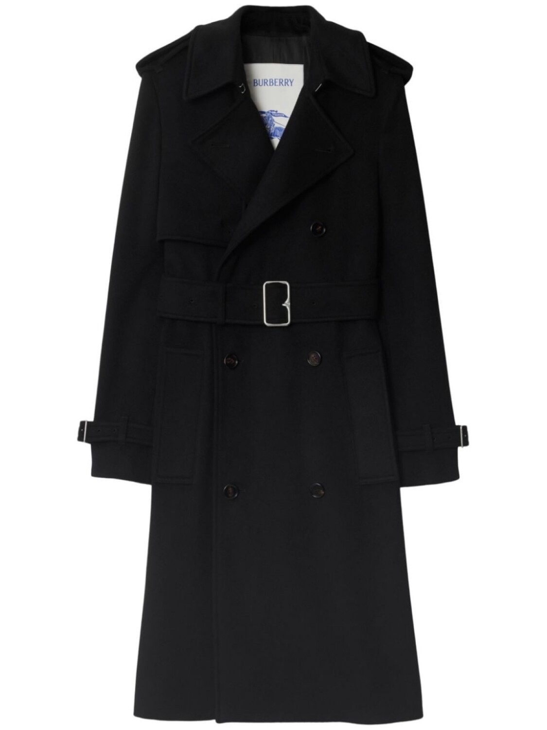 

Burberry кашемировый тренч с лацканами, черный