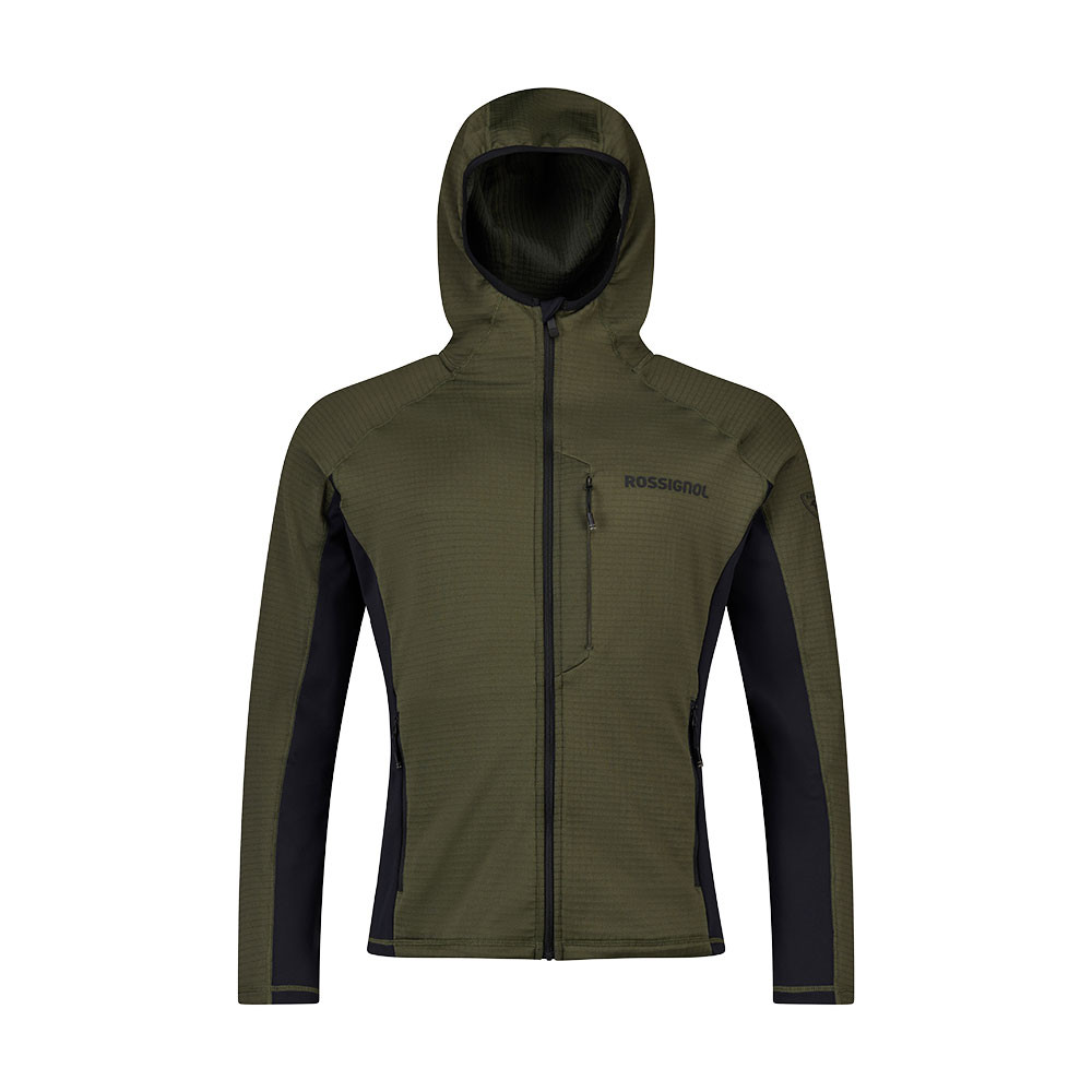 

Мужская флисовая куртка Rossignol Blackside Mix на молнии, Olive Shadow