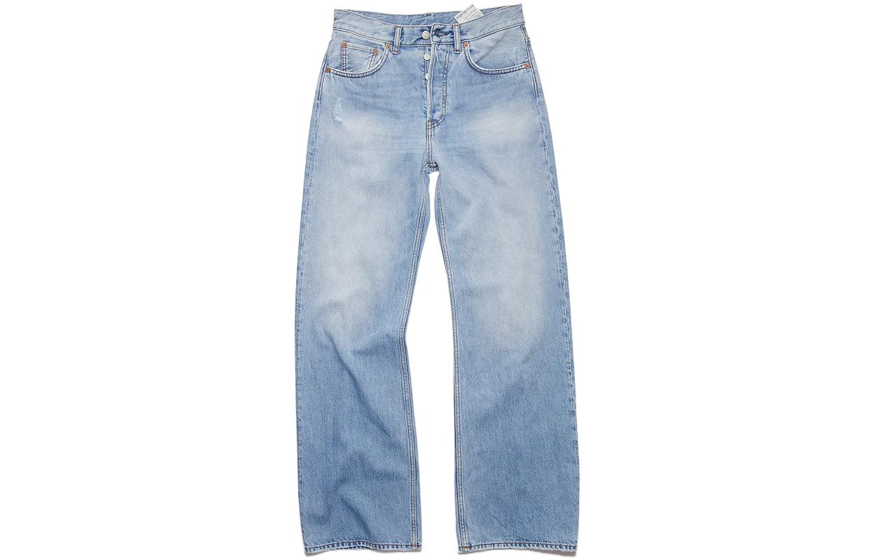 Джинсы свободного кроя с нашивкой-логотипом Acne Studios, синие — фото 2