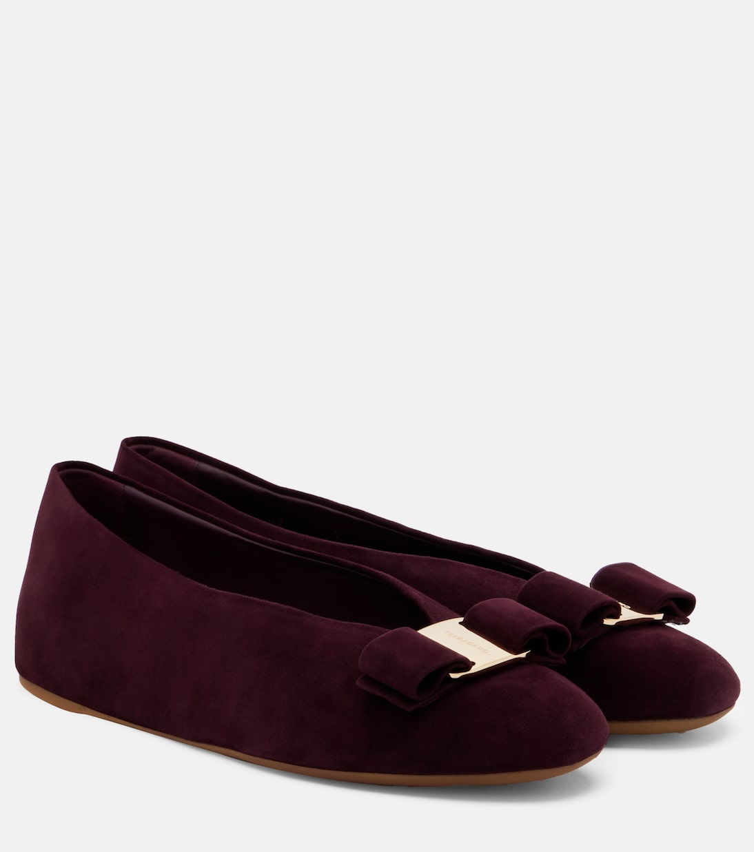 Ванна замшевые балетки Ferragamo, Oxblood