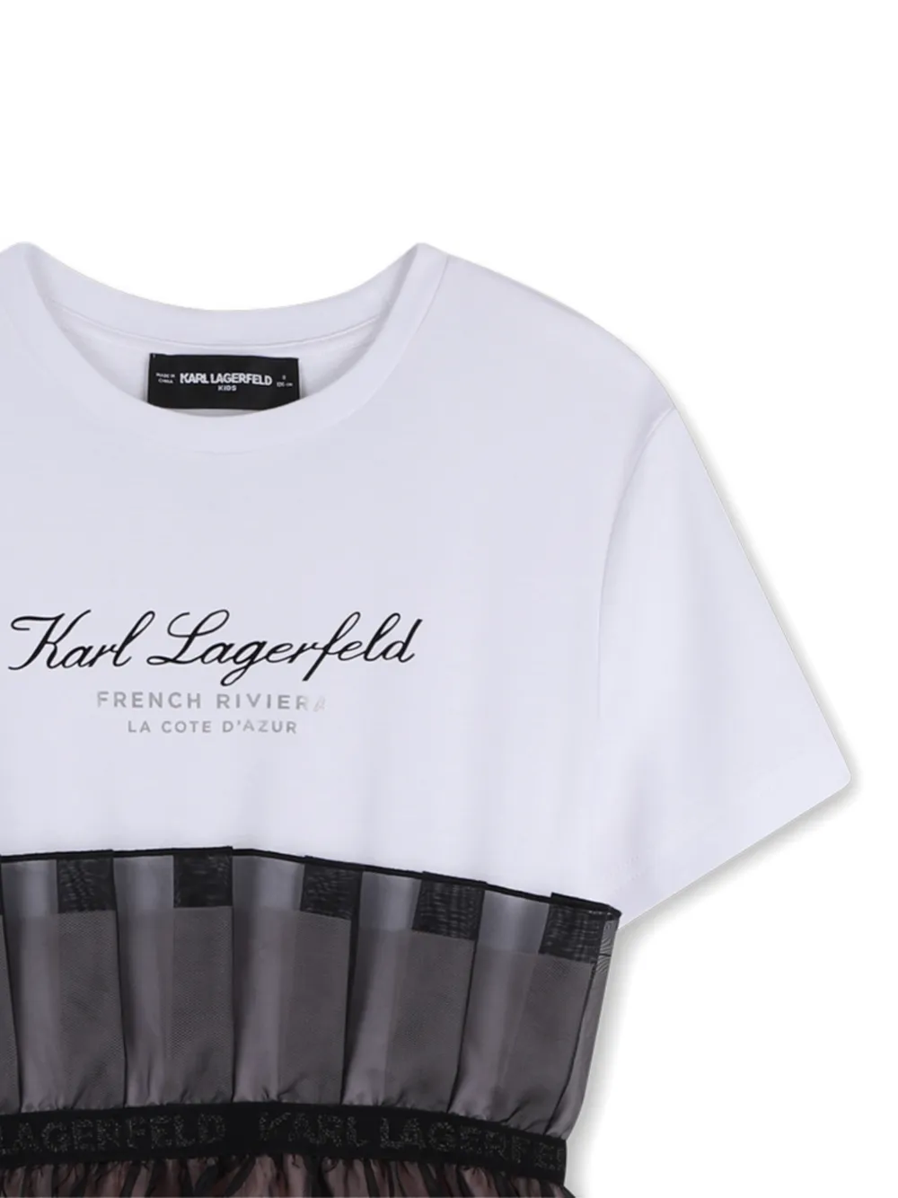Многослойное платье-футболка Karl Lagerfeld Kids, белый — фото 3