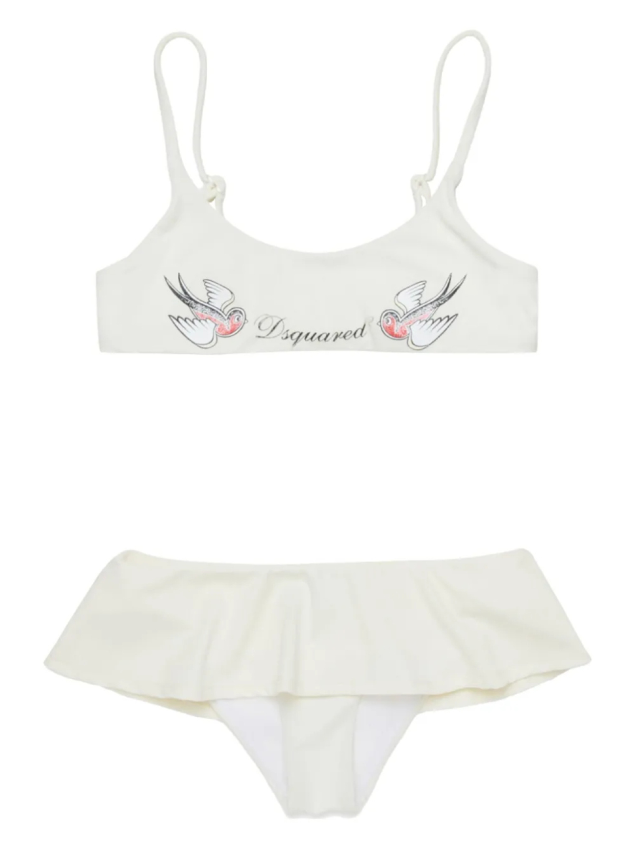 

DSQUARED2 KIDS вышитый бандо бикини, белый