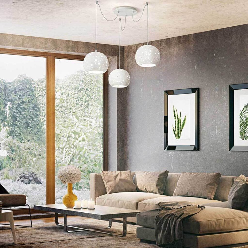 

Fabas Luce Corvara, подвесной светильник, E27, 3X40Вт, белый