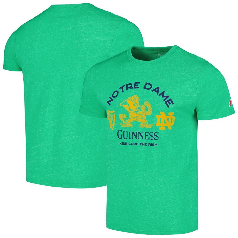 

Мужская лига студенческая одежда Хизер Грин Футболка Notre Dame Fighting Irish x Guinness Here Come the Irish Tri-Blend League Collegiate Wear, цвет Ntd Green
