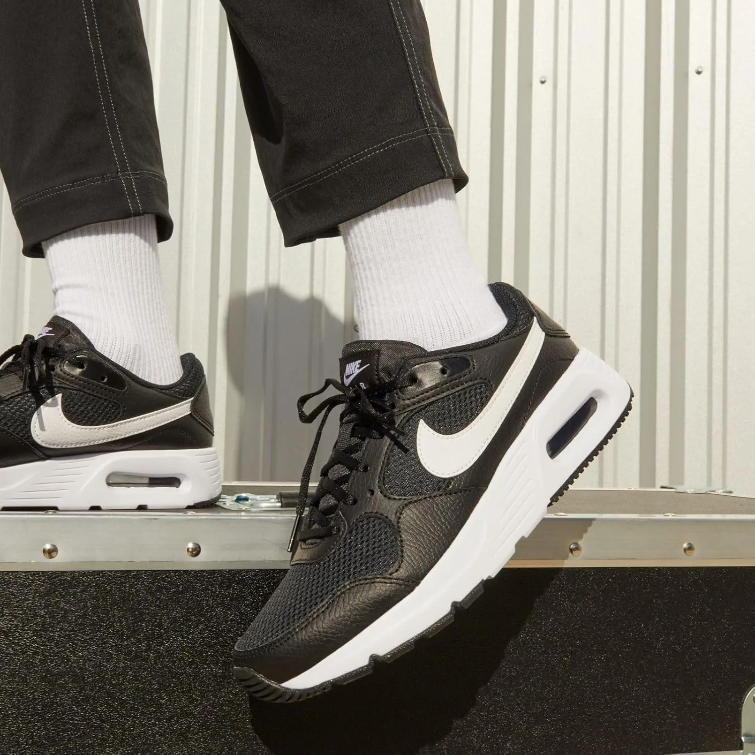Детские гимнастические кроссовки Nike Air Max SC, белый/черный — фото 3