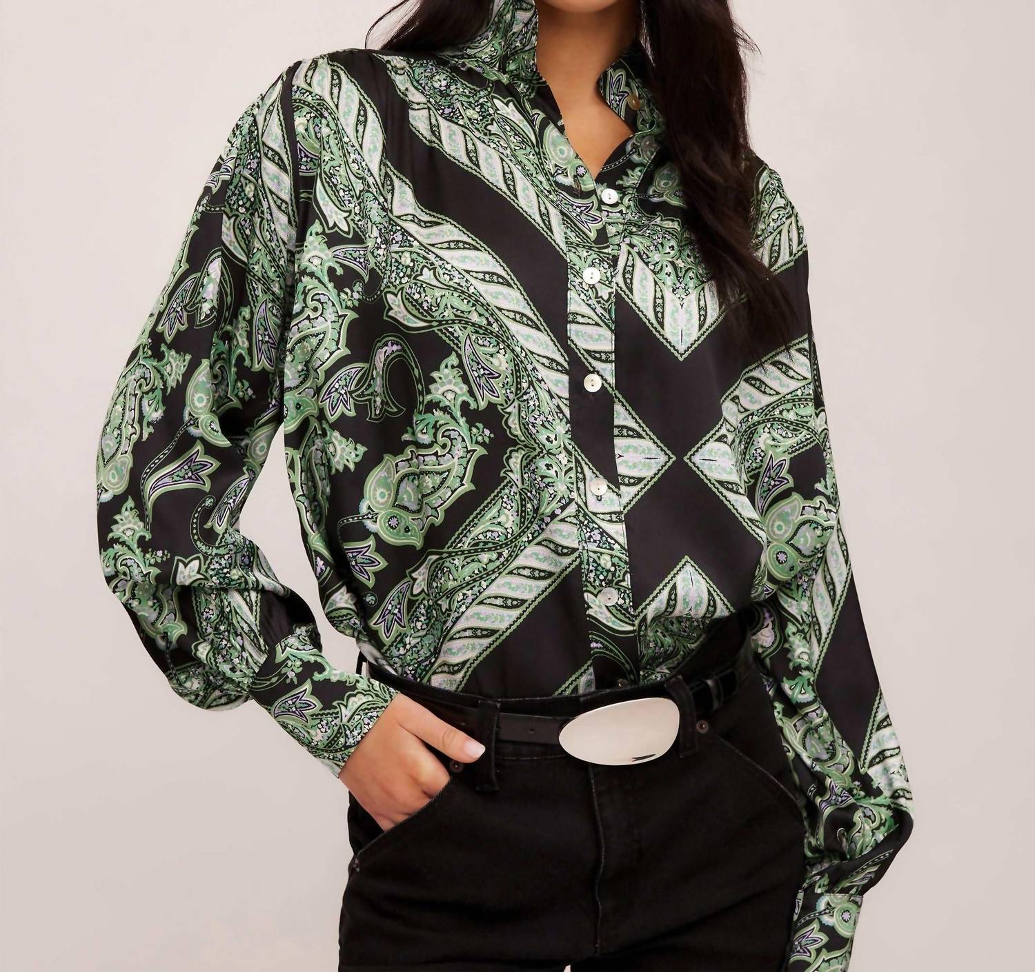 

Блуза Chloe на пуговицах с принтом Florence Scarf Fifteen Twenty, Florence Scarf Print