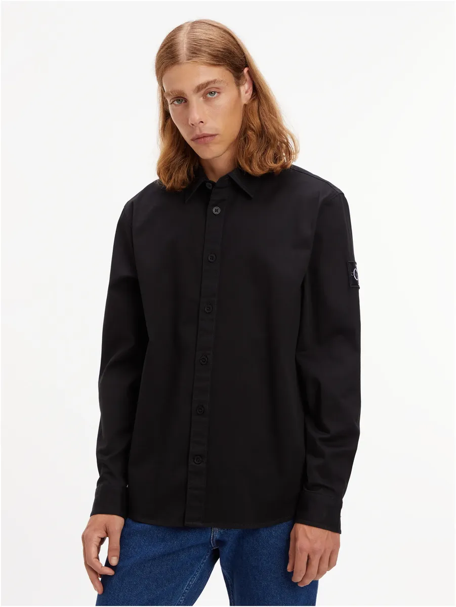 

Рубашка с длинными рукавами Calvin Klein Jeans "MONOLOGO BADGE RELAXED SHIRT", цвет Ck Black