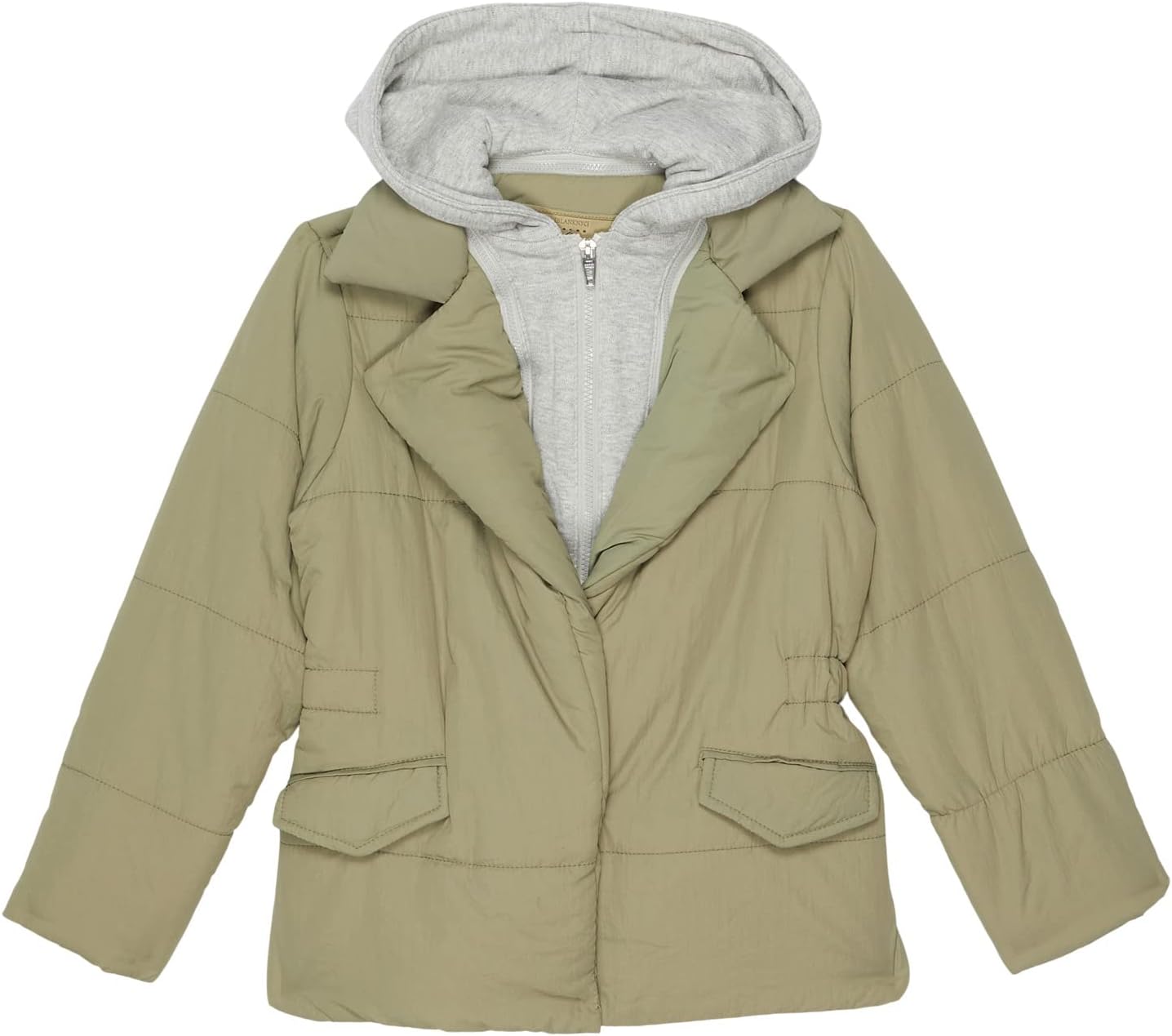 

Куртка Blank Nyc Hooded Quilted Wrap Jacket, цвет Sage/Grey