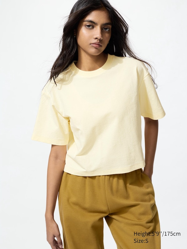 

Футболка из фактурного джерси Uniqlo, желтый
