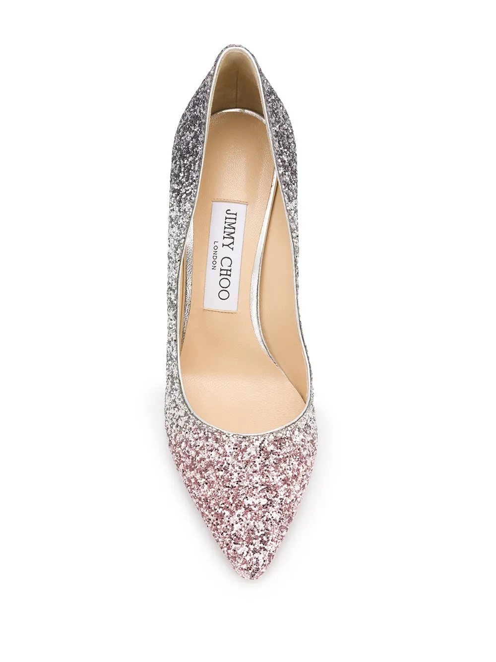 Туфли-лодочки Romy 85 с блестками JIMMY CHOO, серебряный — фото 4