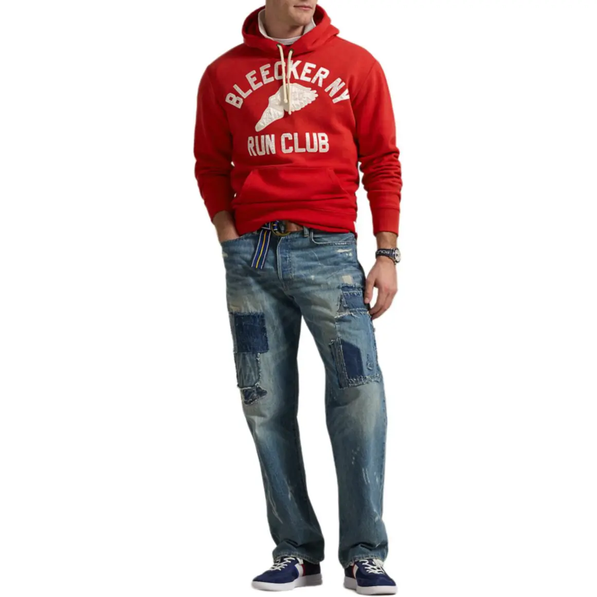 Винтажная флисовая толстовка Bleeker Polo Run Club Polo Ralph Lauren, красный — фото 3