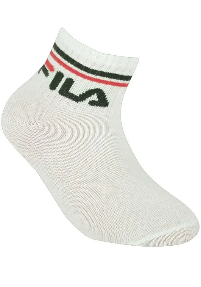 Носки короткие Fila (упаковка, 6 пар), с вязаным логотипом на манжетах, детские носки, белый — фото 2