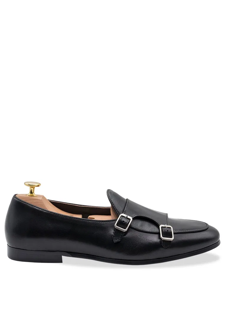 Туфли-лоферы, двойная пряжка, модель Double Monk Loafer, Tuerto, черные Arden Teal