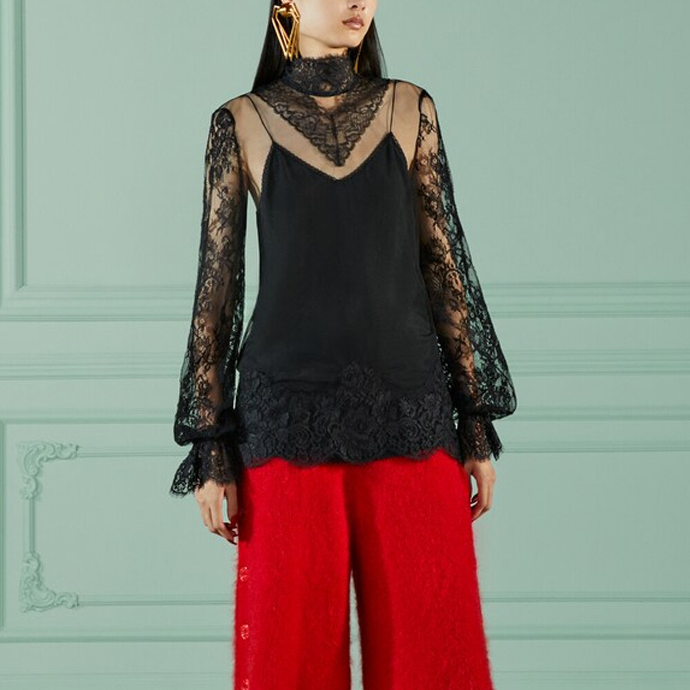 Рубашка женская черная Gucci — фото 3