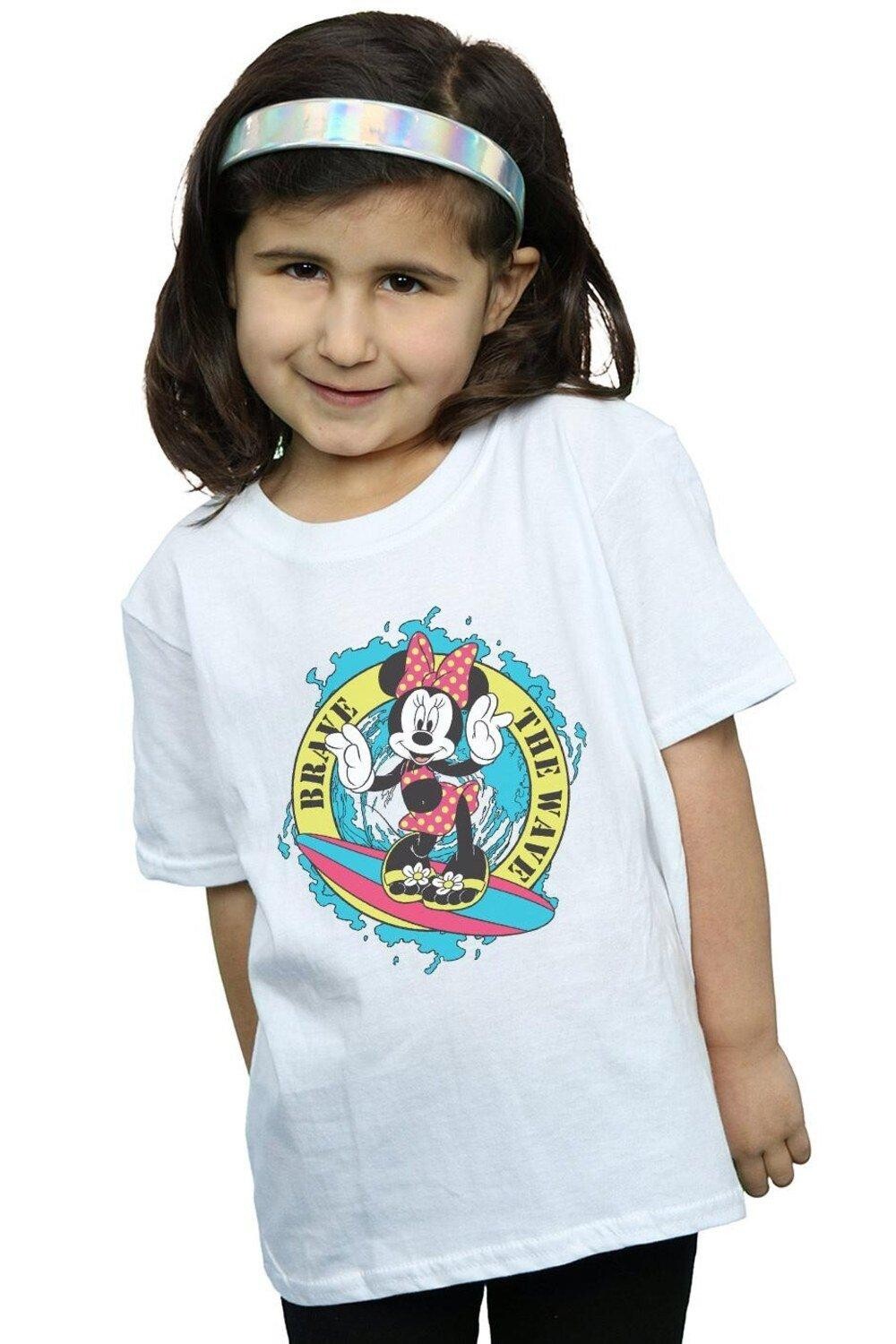 

Хлопковая футболка Minnie Mouse Brave The Wave Disney, белый