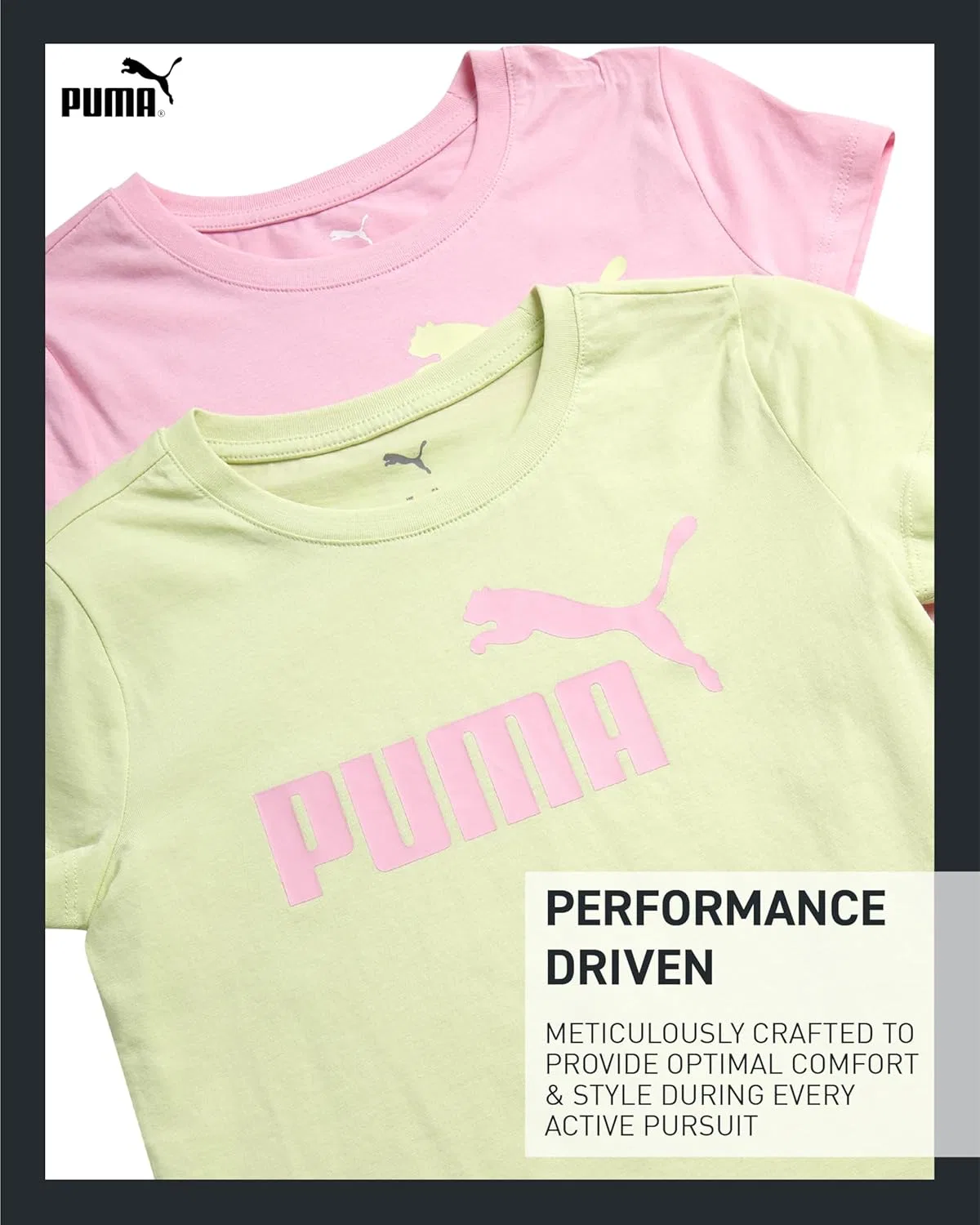 Футболка PUMA, 2 шт., розовый/Apple Spritz — фото 4