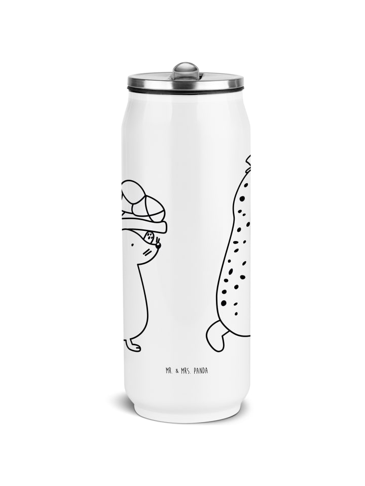 

Mr. & Mrs. Panda Спортивная бутылка для воды, с изображением черепахи/мыши, без слогана, белого цвета