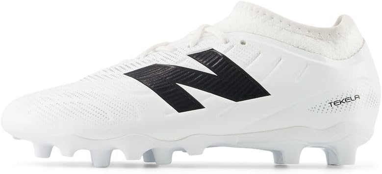 Детские кроссовки New Balance Tekela Team Low Laced Fg V5 (унисекс), белый/черный — фото 2