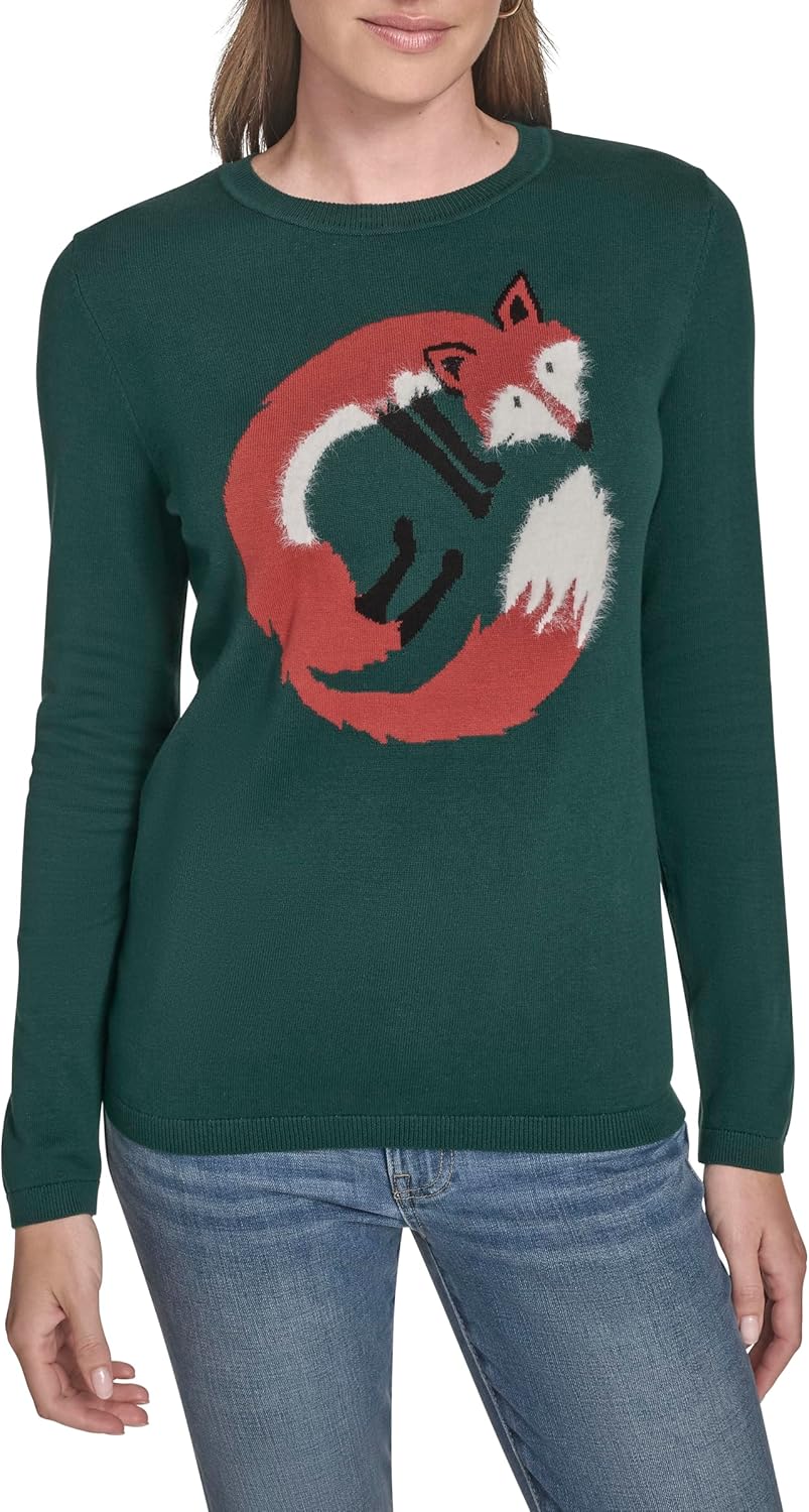 

Женский повседневный свитер Tommy Hilfiger с круглым вырезом, Forest Fox
