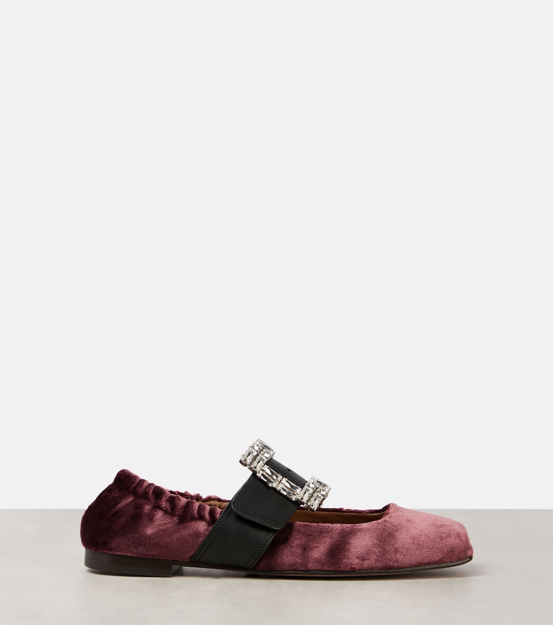 Расшитые бархатные балетки с кожаной отделкой Dolce&Gabbana, Vinaccia/Nero — фото 4
