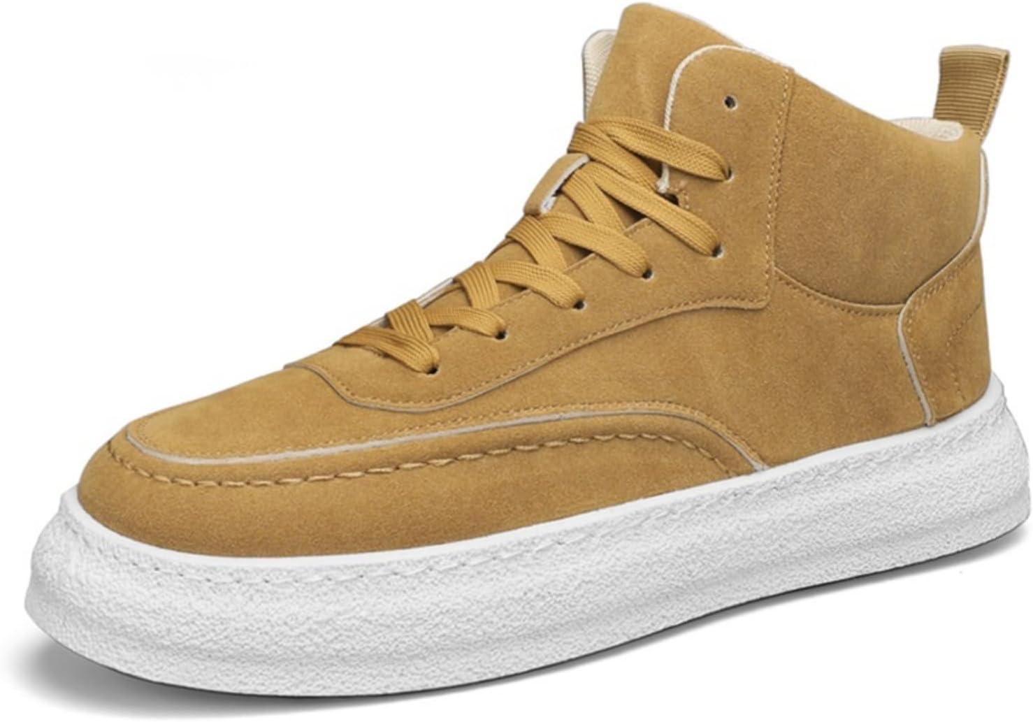 

Мужские высокие кроссовки с замшевым верхом, повседневная обувь, белая резиновая подошва, дышащая трикотажная подкладка, ретро-стиль, для повседневной носки (черный/зеленый/хаки) Kelibasi