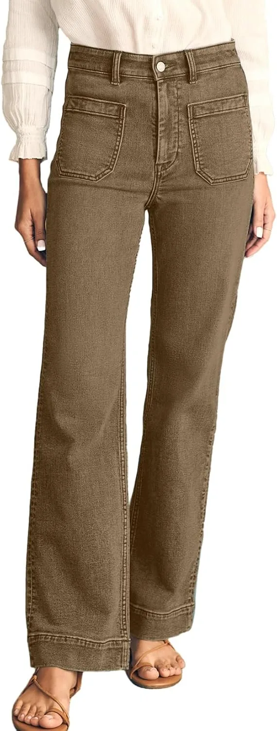 

Женские джинсы Astylish с широкими штанинами, завышенной талией и карманами