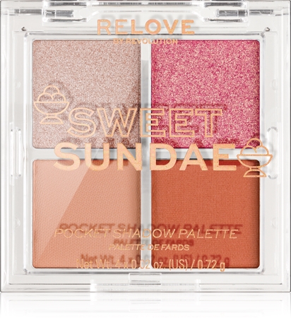 

Палитра теней для век Revolution Relove Pocket Palette, Sweet Sundae 4× 0,72 g